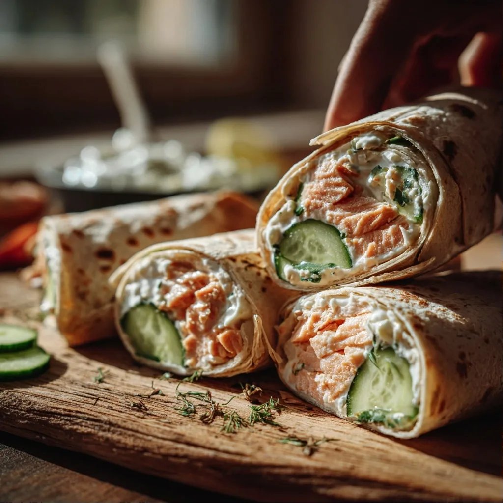 Lachs Wrap mit Gurke