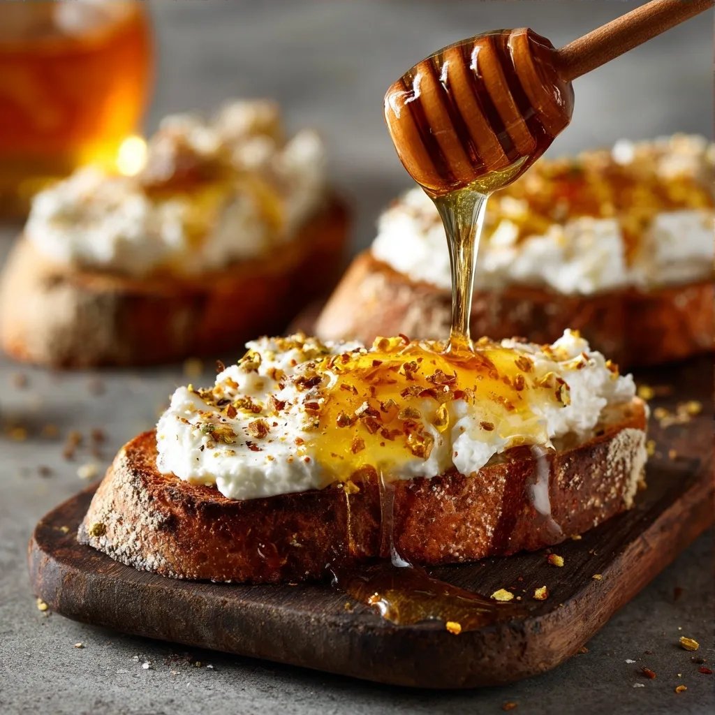 Toast mit Ricotta Honig