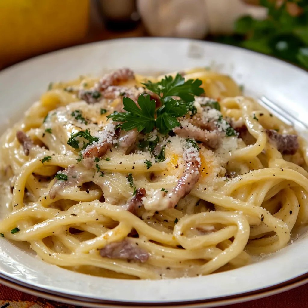 Schnelle Nudeln mit Speck und Ei