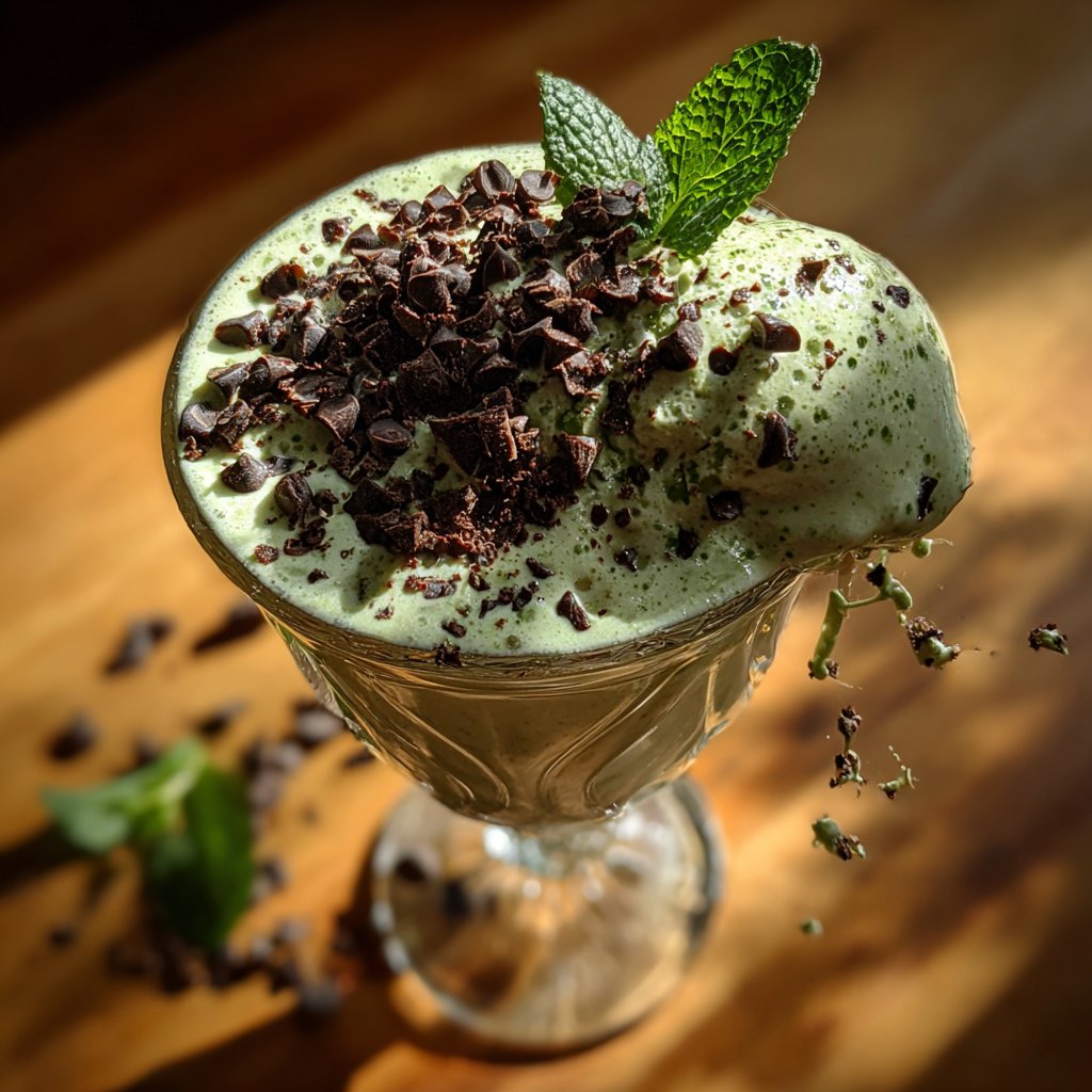 Minze-Schokoladenstückchen-Milchshake