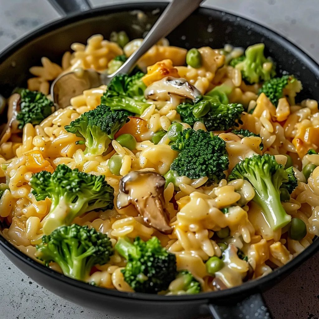 Cremiger Brokkoli-Käse-Orzo