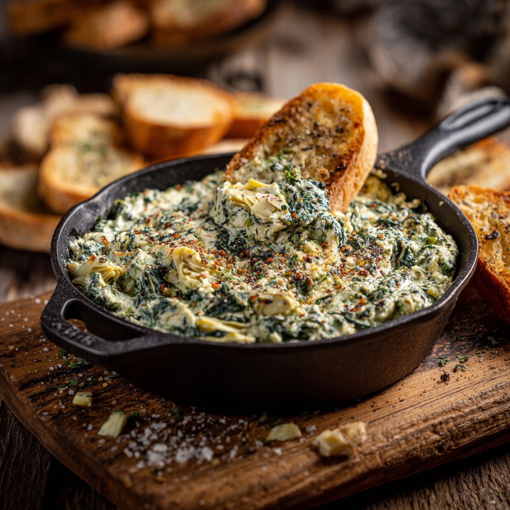 Spinat Artischocken Hüttenkäse Dip