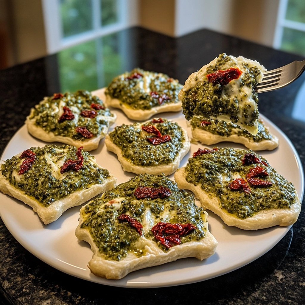 Weihnachtsbaum gefüllte Eier Pesto