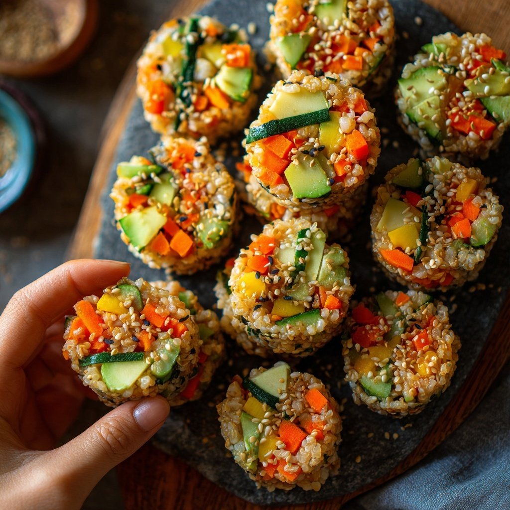 Knusprige Gemüse Sushi Bites