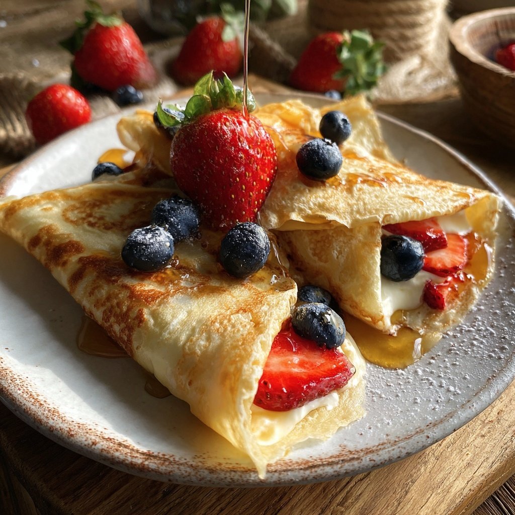 Frischkäse Crepes mit frischen Früchten
