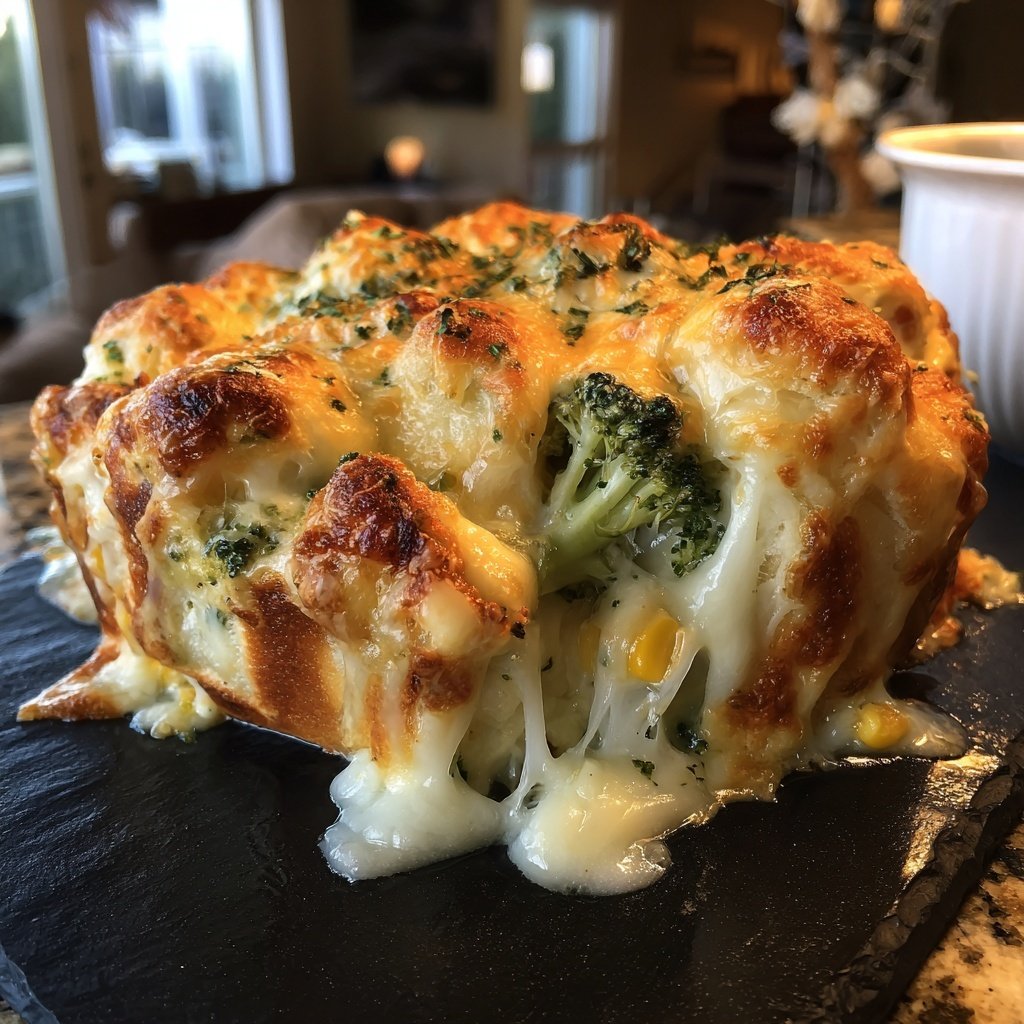 Raclette-Pfännchen mit Brokkoli, Mais und Käsehaube​