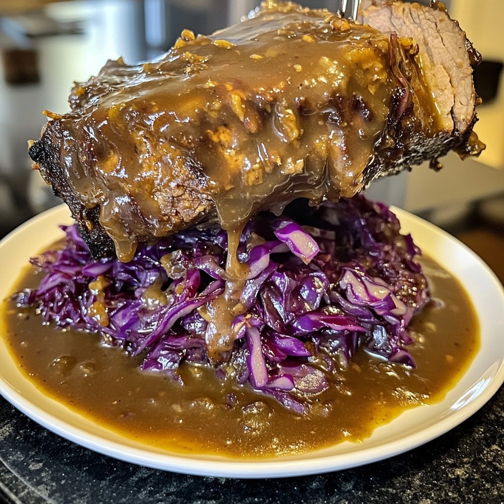 Sauerbraten mit Rotkohl