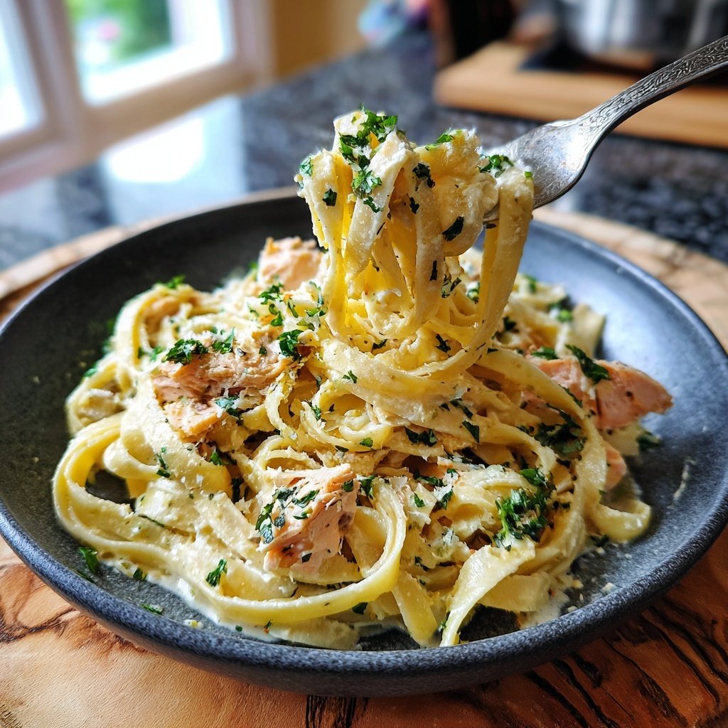 Zesty Lemon-Butter Salmon Pasta