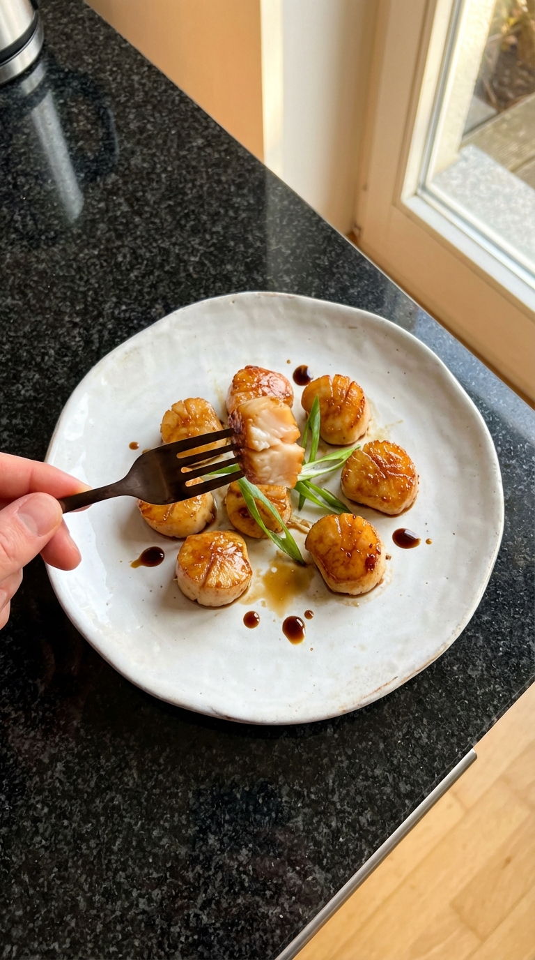 Tamari Jakobsmuscheln mit Ingwer Glasur