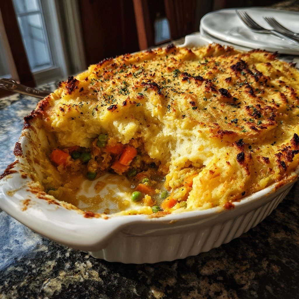 Geroesteter Gemüse Hirtenkuchen