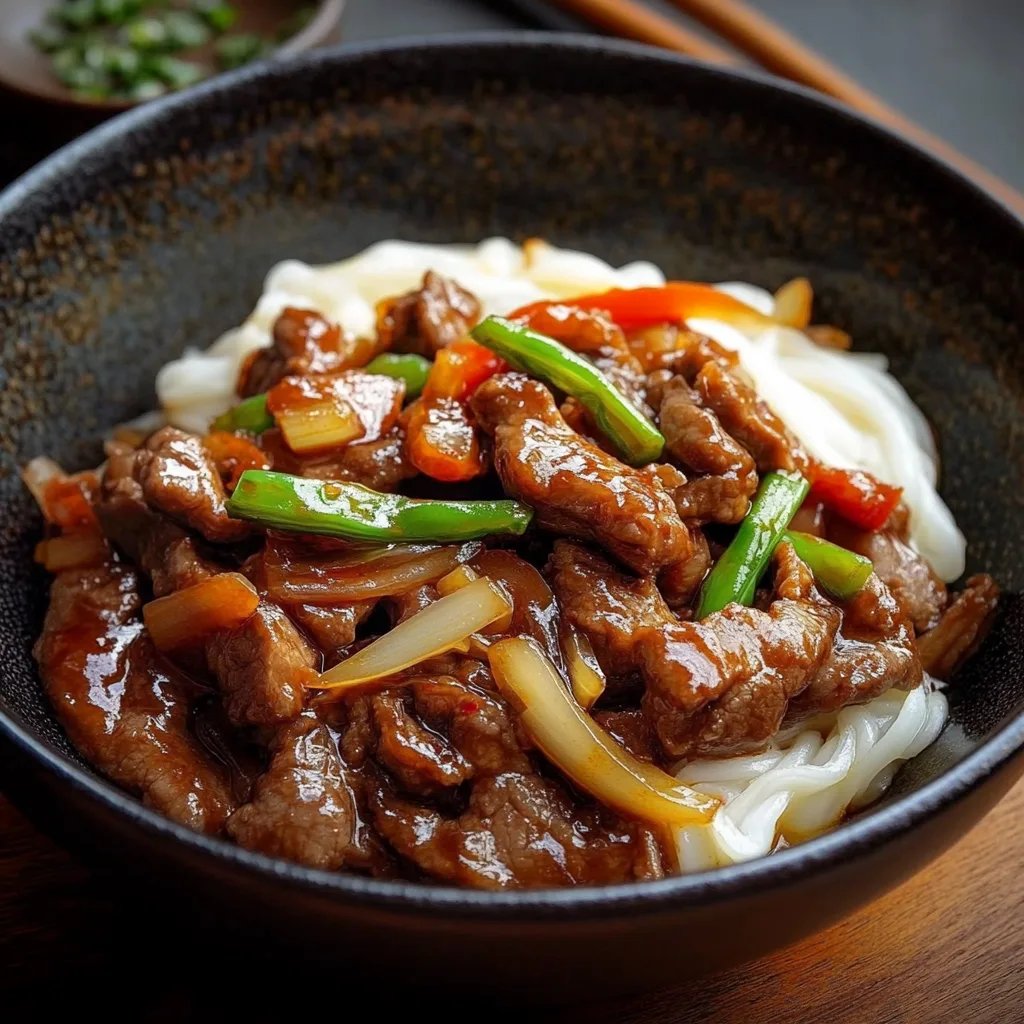 Chinesisches Rindfleisch mit Zwiebeln