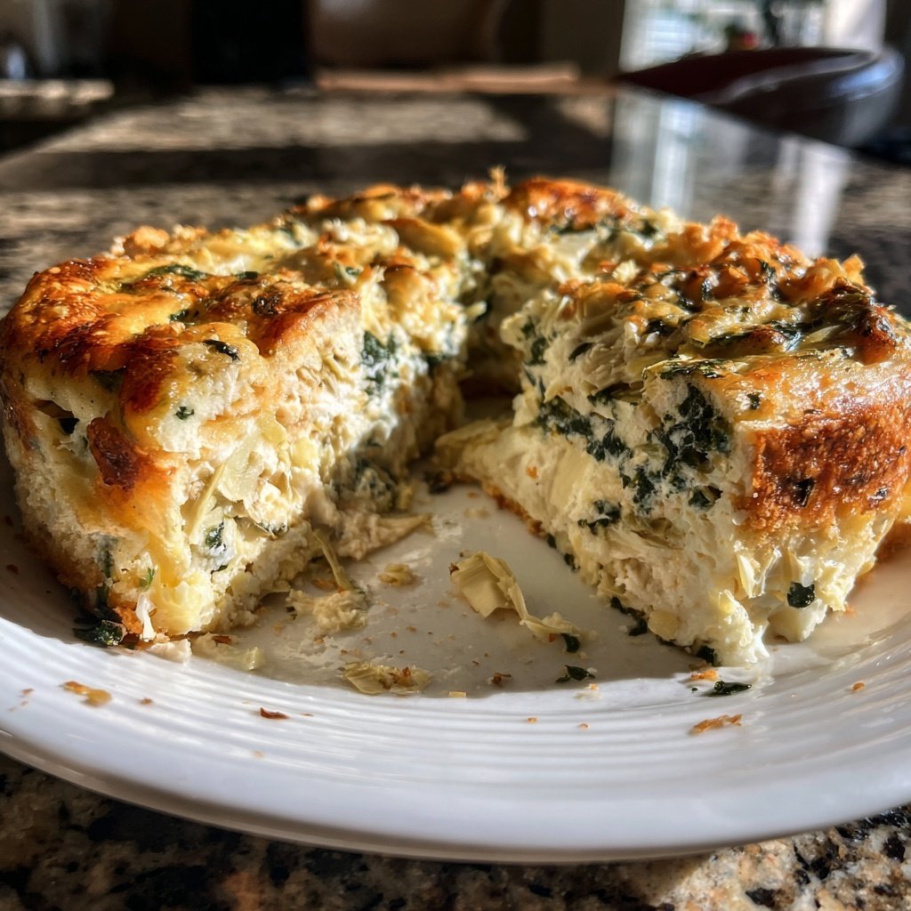 Spinat Artischocke Strata Eierbacken