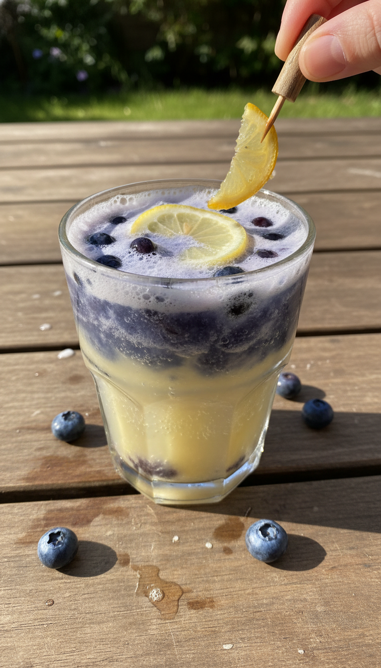 Limoncello Heidelbeer Sauerteig Cocktail​