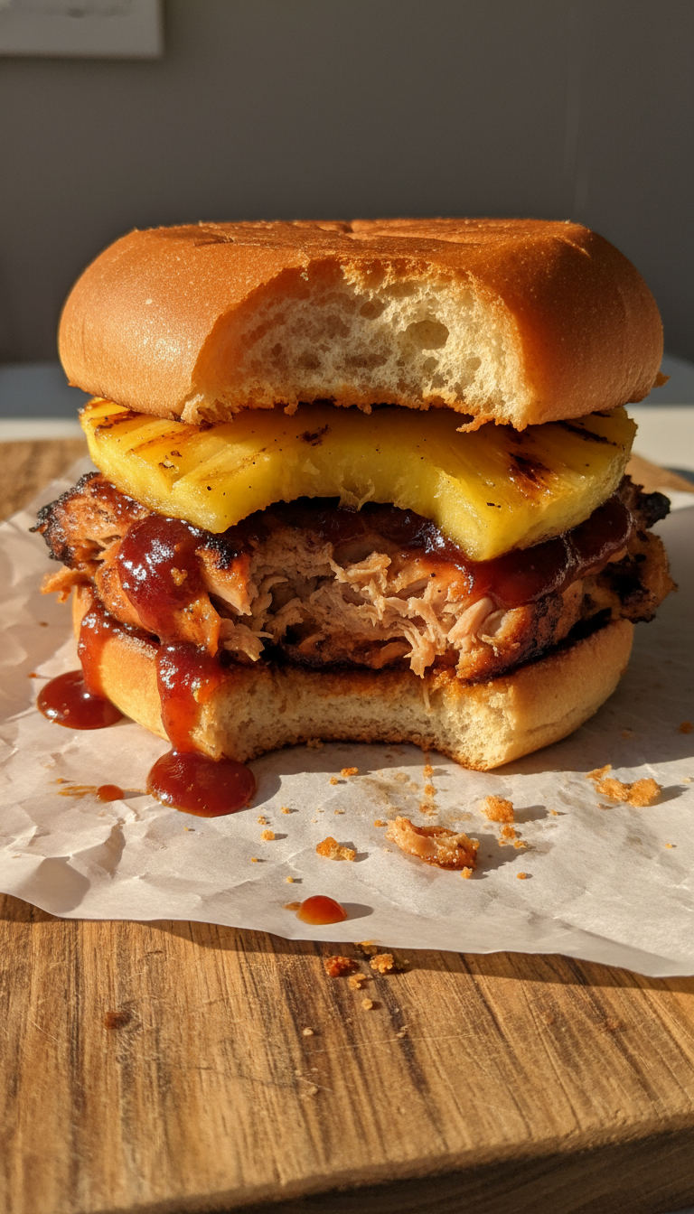 BBQ Ananas Hähnchen Sandwich