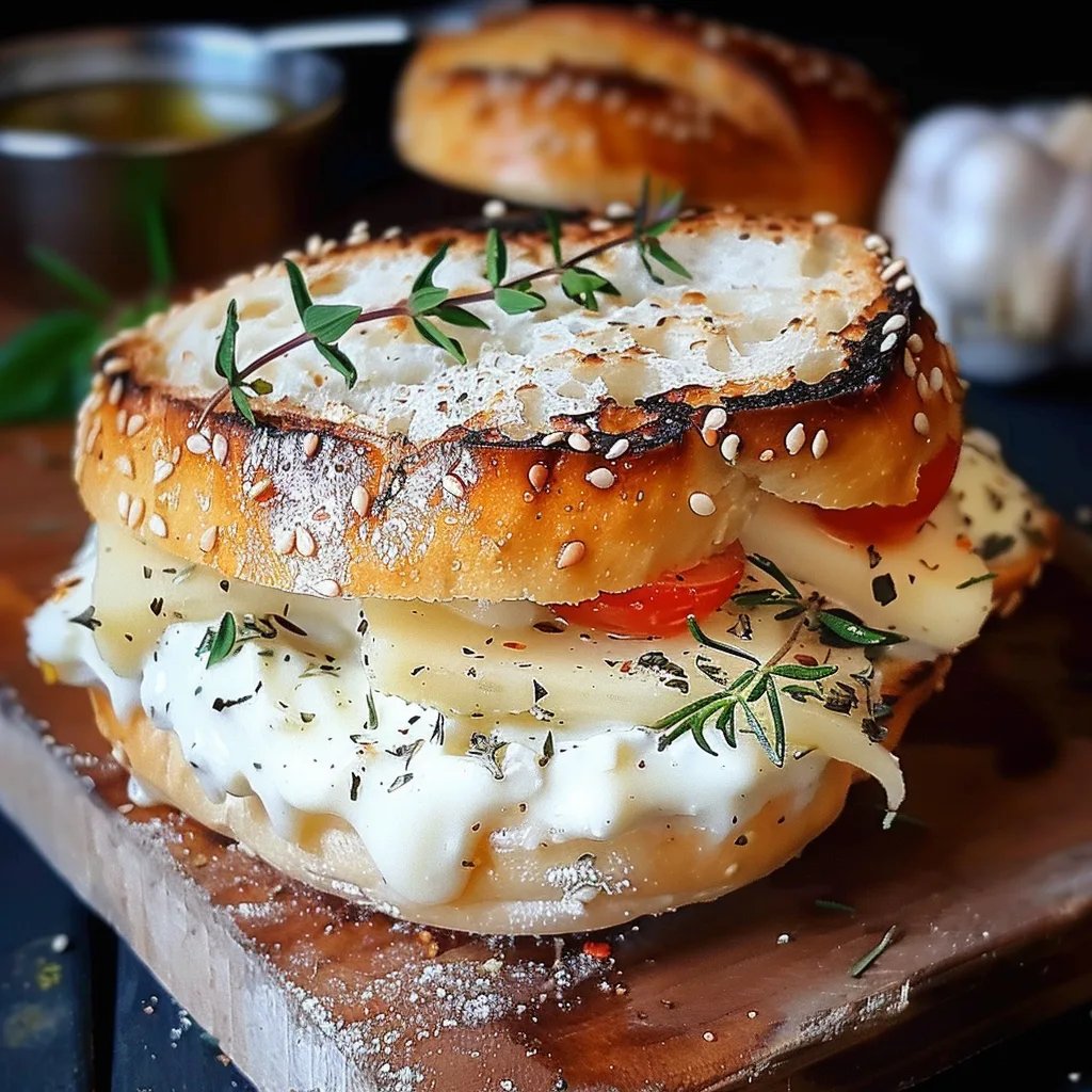 Heißer Schafskäse im Fladenbrot