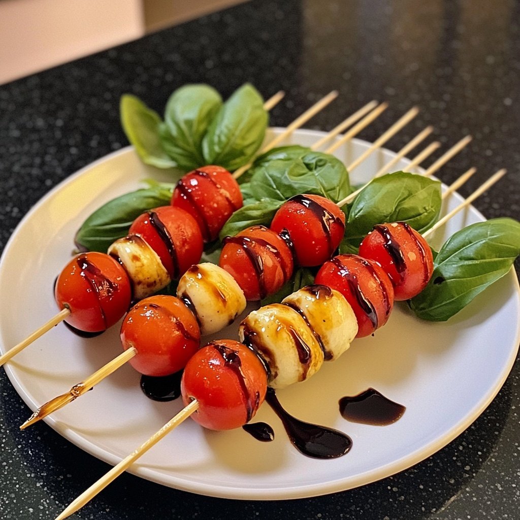 Caprese Spieße Balsamico Glaze